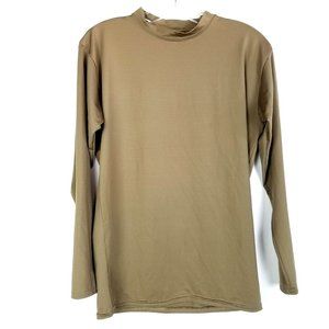 CABELA'S Performance Mock Neck Base Layer Shirt Khaki Olive Outdoor Men's size L